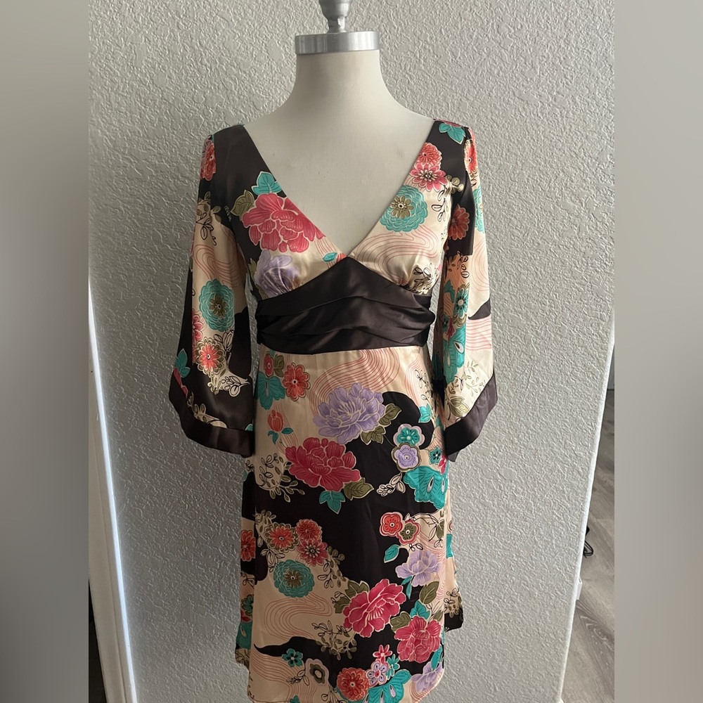 Arden B silk dress kimono style